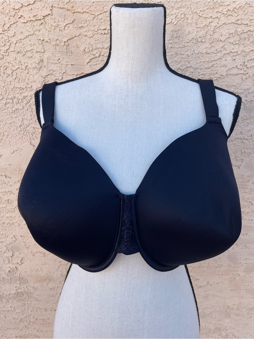 Vanity Fair bra beauty back smoothing t-shirt lined seamless black 42H